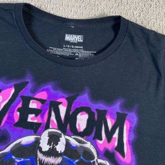 Marvel Venom Graphic T-Shirt Black Large Superhero Comic Book Tee - Picture 3 of 4